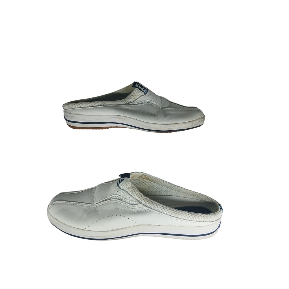 Keds Slip On Mules 8.5 White Navy Sneakers Casual Comfort Athletic X1461